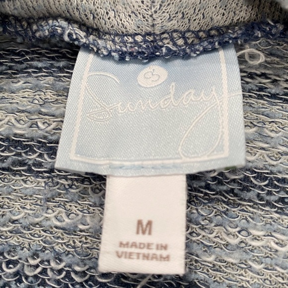 db Sundays Blue White Striped Lightweight Sweatshirt.size -M - Picture 3 of 5